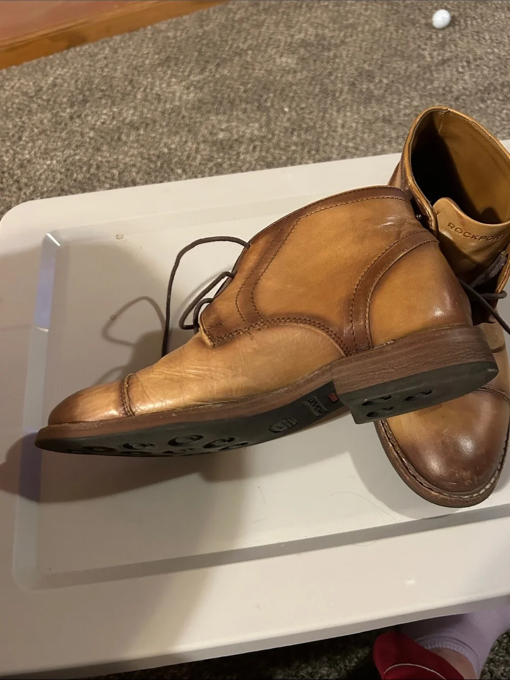 Rockport Men’s Two-Tone Brown Leather Chukka Boots